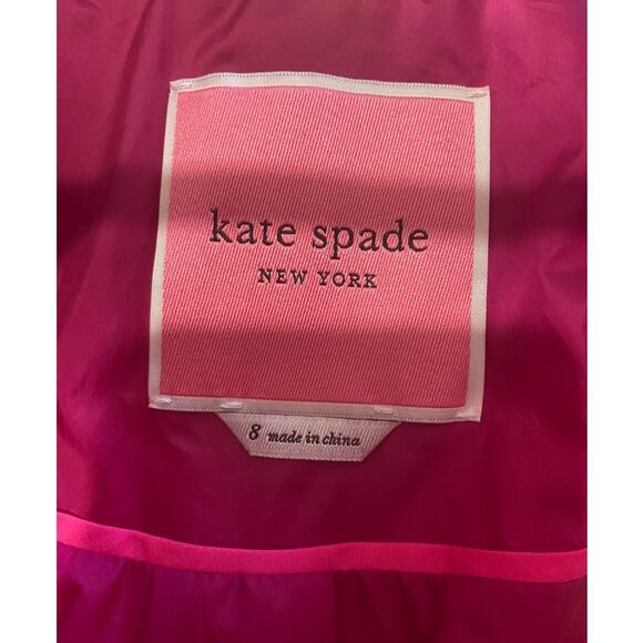 KATE SPADE COAT PINK PUFFER WINTER PREPPY FEMININE COQUETTE WINTER BELTED TIE - Picture 4 of 13